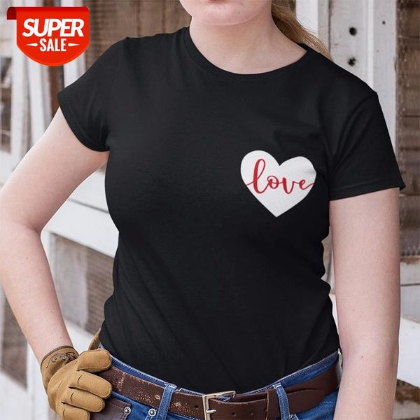 

heart love t shirt gift for lover artistic letter print summer short sleeve soft cotton shirt 2019 fashion o neck tee #q32o, White