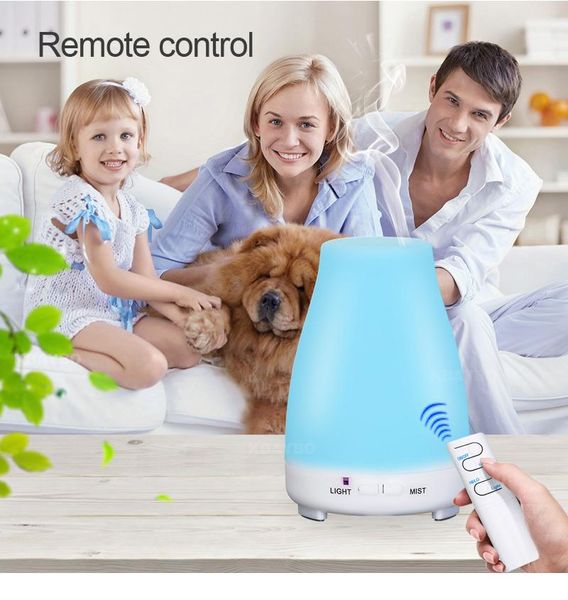 

aroma essential oil diffuser air humidfier cold cool mist maker with remote control led night light for home