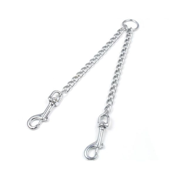 

dog collars & leashes metal iron silver double chain 40-70cm leash for two puppy large pet product accessories pug pitbull