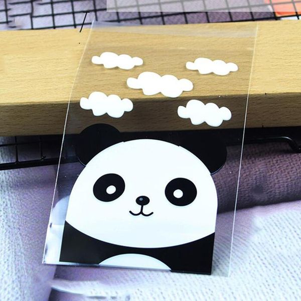 

gift wrap 10*15*2.5+3cm rolling panda can stand transparent bag candy biscuit self-adhesive