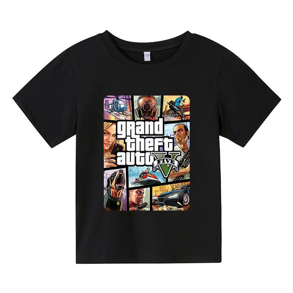 

2021 grand theft auto game gta 5 boy summer t shirts cool gta5 girl tshirt colorful print t-shirt tee shirt funny clothing, Blue
