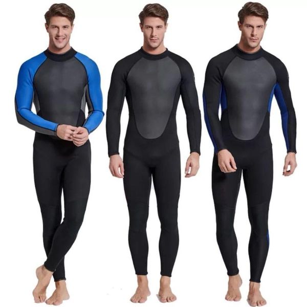 

one-piece suits sbart male mens 3 mm long sleeve wetsuit surf spearfishing swimwear scuba diving jumpsuit keep warm nylon sunscreen steamer