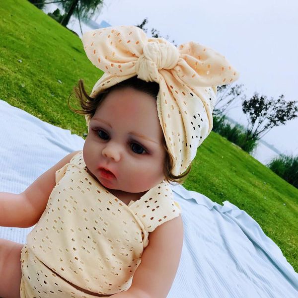 

caps & hats born bowknot hat hollow pattern infant toddlers soft beanie bow turban for baby girls pot props bebes chapeau, Yellow