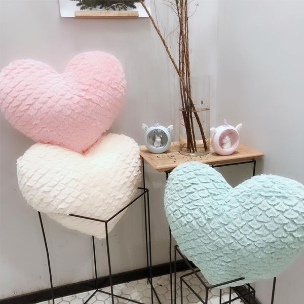 Cuscino/cuscino decorativo dunxdeco a forma di cuore cuscino romantico macullare fresco ombrello intagliato bambola in pile peluche love sedile attuale