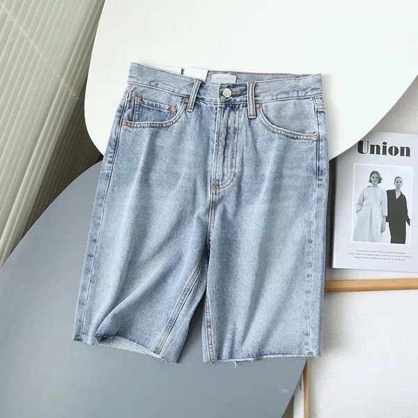

women's jeans casual solid kneeÂ length straight leg shorts dlzk123, Blue
