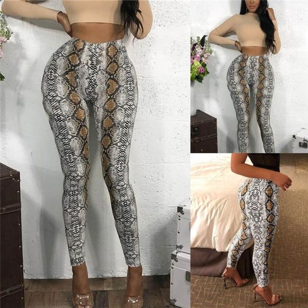 

women's pants & capris fashion women high waist 2021 casual fitness serpentine printed ladies comfy leggings running trousers 3m03, Black;white