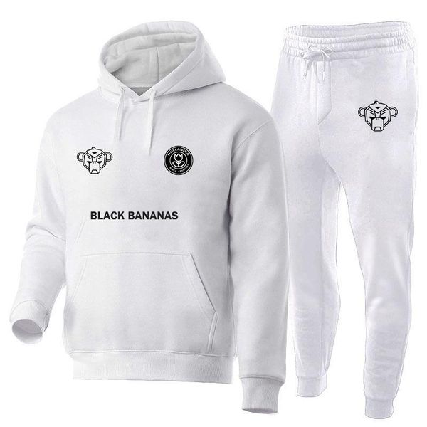

men's tracksuits brand homme two pieces sets hooded tracksuit men/women sportswear gyms black hoodies+sweatpants bananas joggers sweats, Gray