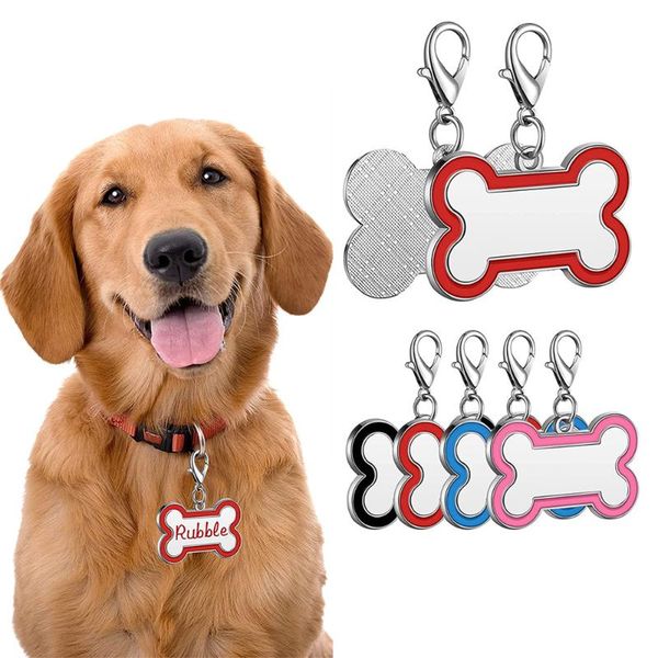 

dog tag,id card 20pcs sublimation blank pet tags diy bone id personalized po for cats collars