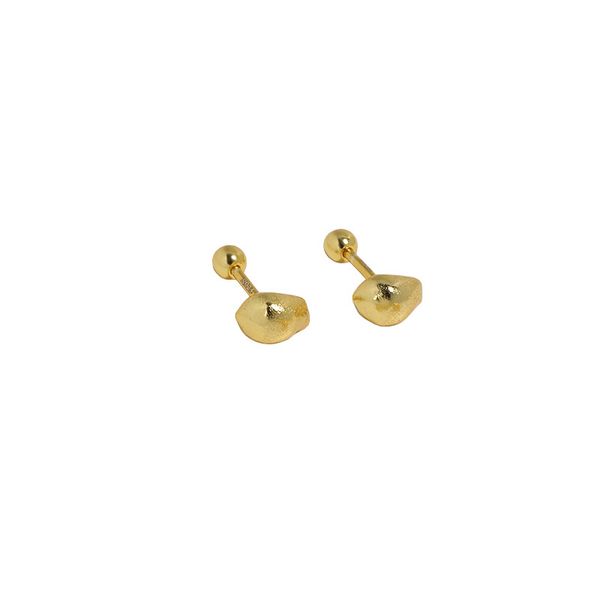

100% 925 sterling silver goemetric stud earring for women girls irregular small beads earrings fine jewelry, Golden;silver