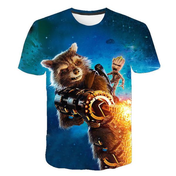 

summer new popular galaxy cort movie peripheral grut print boys and girls casual short sve t-shirt462e, White;black
