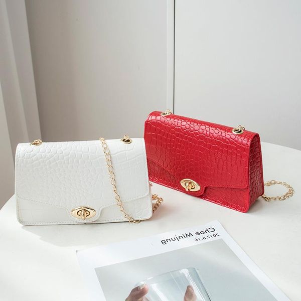 

single pattern crocodile foreign fashion handbags 2020 square korean new trend chain small shoulder trade bag messenger lqfeh