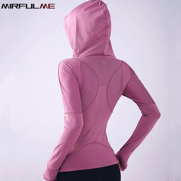 

yoga outfit women shirt long sleeve thumb hole running t-shirt mesh breathable sport hoodies fitness gym workout hooded sweatshirts