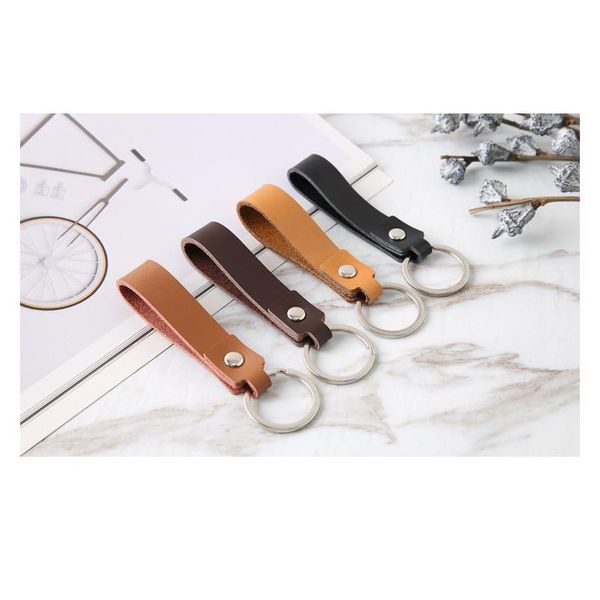 

vintage cowhide rope keychain waist hanging car brass leather key chain single ring keychains cute pu wallet key rope jlladv