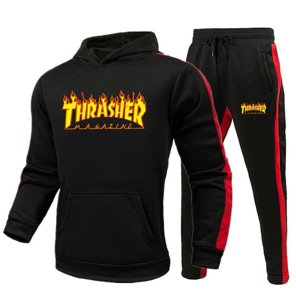 

autumn winter the new men clothing sets tracksuit 2 piece sets hoodies+pants men's sports suit 2021 hoodie brand sportswear, Gray