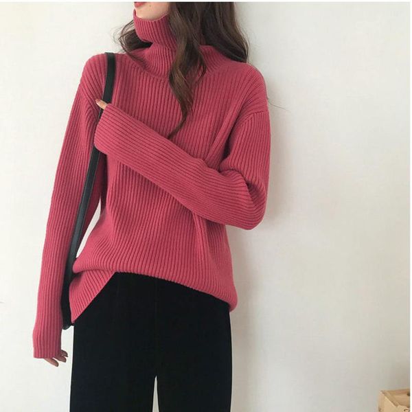 

autumn winter turtleneck sweater women knitted ribbed pullover sweater long sleeve slim jumper pull femme stretchable, White;black