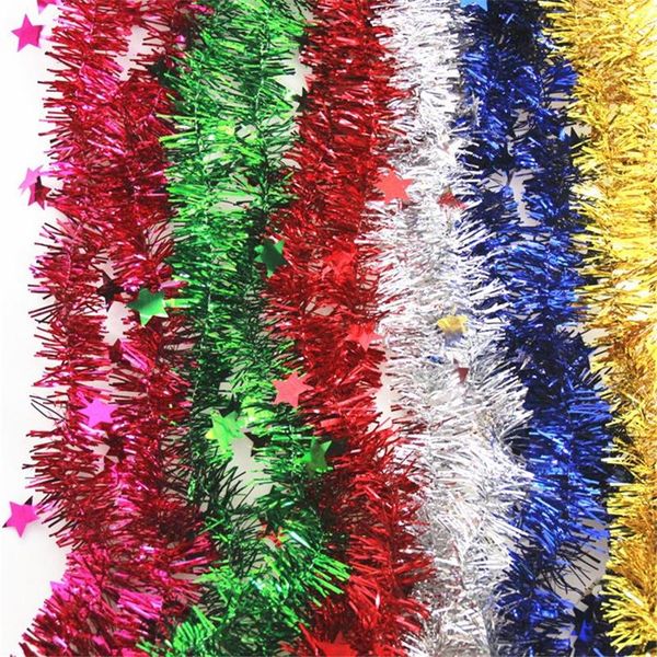 

christmas decor colorful tinsel garland ribbon bar shiny christmas tree ornaments party wedding decorations new year 2021