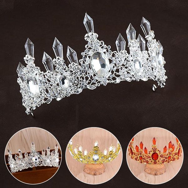 

hair clips & barrettes fashion luxury crystal bridal crown tiaras for women bride headband ornaments wedding jewelry accessories, Golden;silver