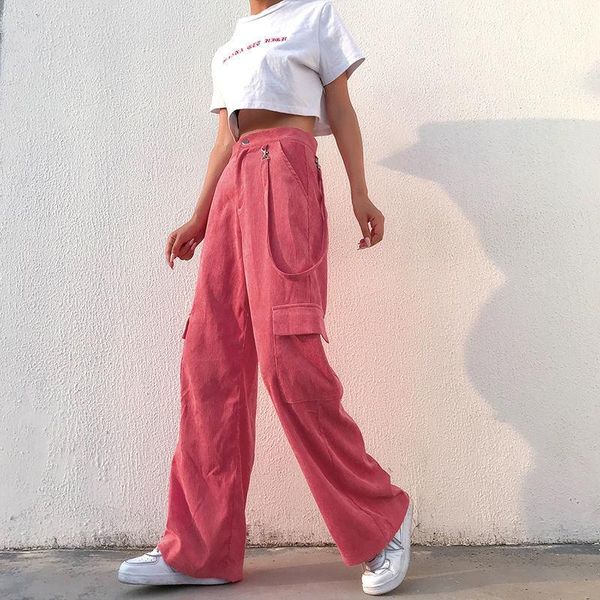 

women's pants & capris woman jeans high straight corduroy pink female loose thin pantalones vaqueros mujer, Black;white