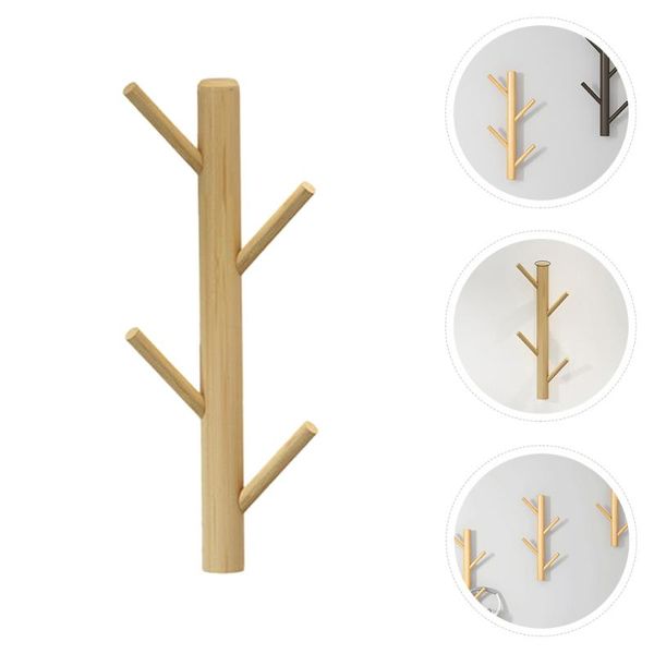 

hooks & rails multi-functional wall hanger practical wood wall-mounted coat rack