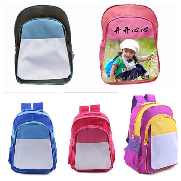 2021 DIY Thermal Transfer Backpack Crianças Sublimação Em Branco Ombros Sacos Colorido Natal Estudantes Junior's School Bag Totes Presentes