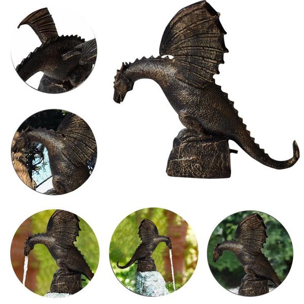 

garden decorations creative statue decoration water spray fire-breathing dragon resin waterscape sculpture fountain precision casting