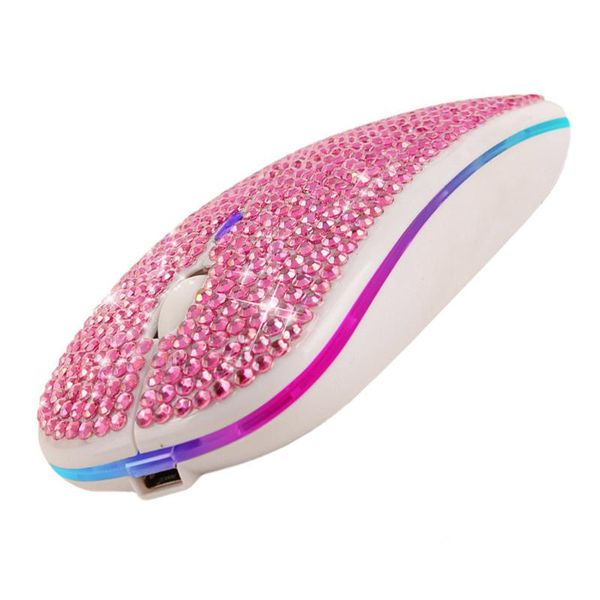 

mice 1pc wireless double mode charging with rhinestone decor laptop