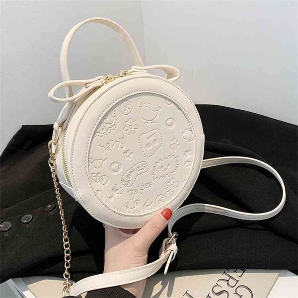 

foreign style women 2021 new fashion chain messenger versatile summer round bag