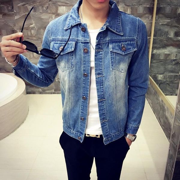 

men bomber jacket solid casual slim mens denim jackets cowboy men's jean coat fashion cotton brand clothes, Black;brown