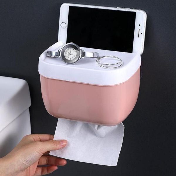 

tissue boxes & napkins simple kitchen toilet box no punching waterproof roll holder wall hanging paper extraction storage