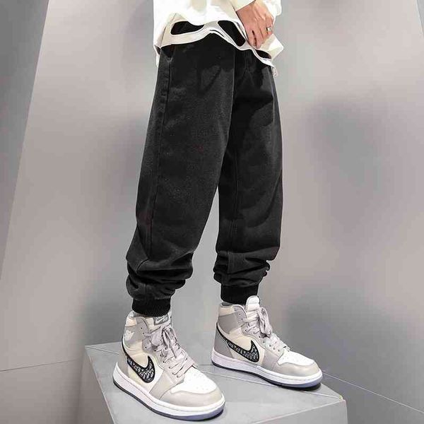 

men's jeans japanese vintage designer men loose fit black spliced patch denim cargo pants fashion streetwear hip hop joggers trous, Blue