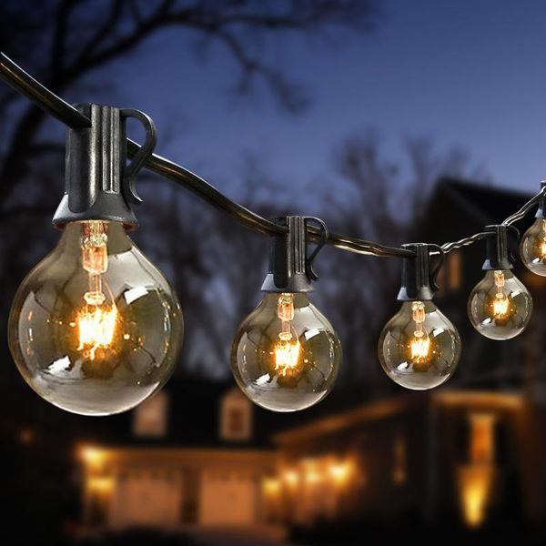 

strings 25ft 50ft garden string light christmas g40 glass incandescent bulbs fairy lights outdoor party patio garland wedding decoration