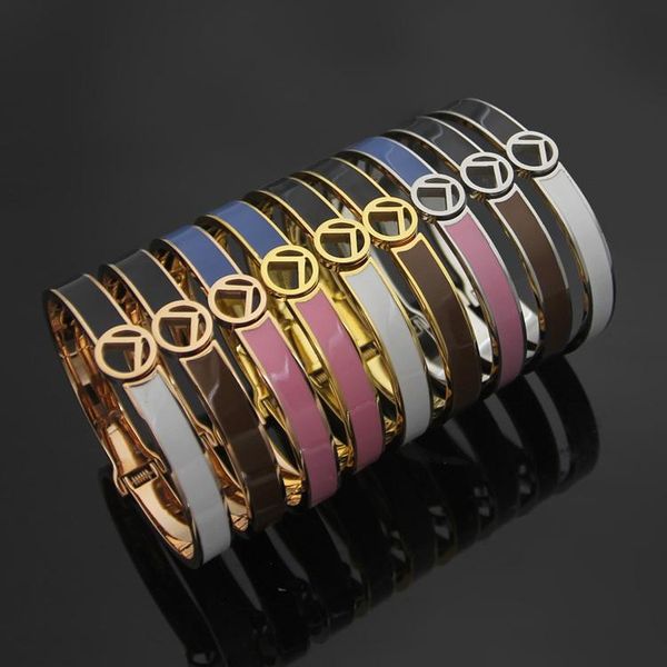 

europe fashion style lady women titanium steel engraved f initials hollow out wide bangle charm bracelets, Golden;silver
