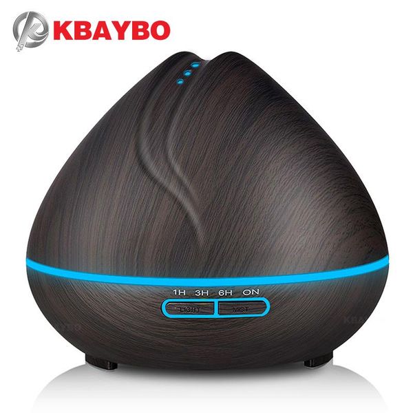 

humidifiers 400ml aroma essential oil diffuser ultrasonic air humidifier purifier with wood grain led lights for bedroom office home