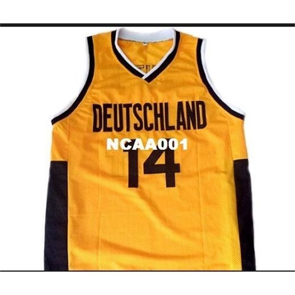 

vintage 21ss vintage #14 dirk nowitzki team deutschland germany college jersey size s-4xl or custom any name or number jersey, Black