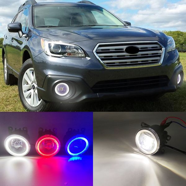 

2 functions auto led drl daytime running light car angel eyes fog lamp foglight for subaru outback 2013 2014 2015 2016