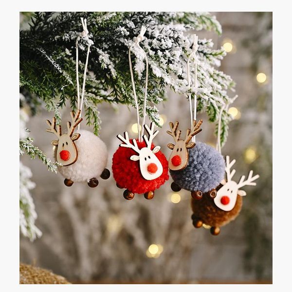 

party decoration cute felt wooden elk christmas tree decorations hanging pendant deer craft ornament for home year 2022