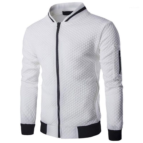 

men's jackets nice autumn tide trend white fashion clothes veste homme bomber fit argyle zipper jacket casual, Black;brown