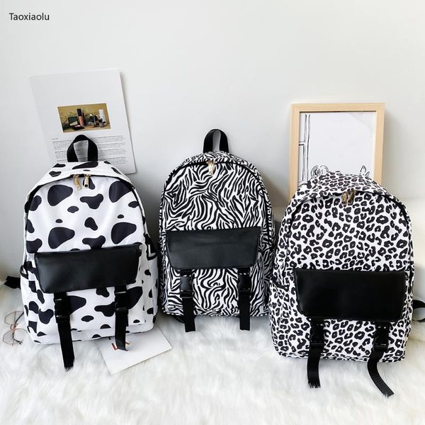 

backpack women vintage casual animal print fashion nylon large capacity students girls daily school bags travel
