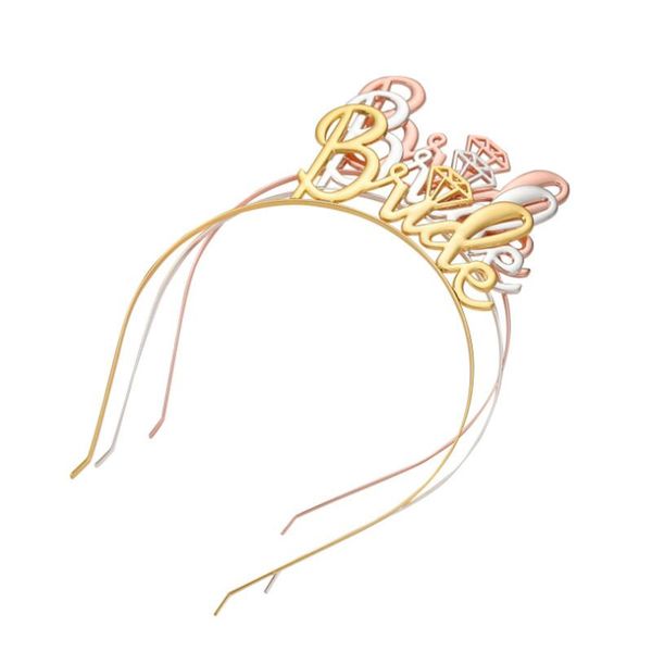 

party decoration 1pcs rose gold bride to be crown wedding hair accessories tiaras crowns bridal shower plastic headband-s