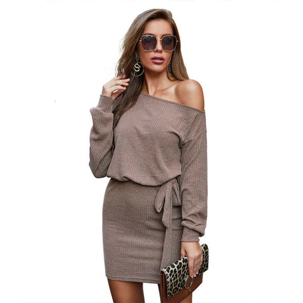 

sve long casual dresses off shoulder one-step drs, Black;gray