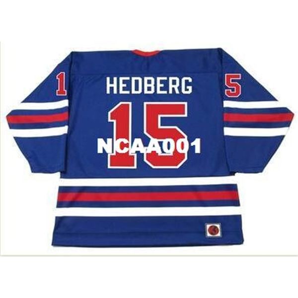 

001 #15 anders hedberg winnipeg jets 1974 wha retro home away home hockey jersey or custom any name or number retro jersey, Black