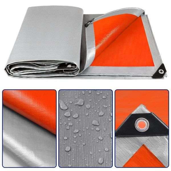 

shade gray orange thicken rainproof canvas rain cloth outdoor truck light-wight resistant sunshade tarpaulin greenhouse water cover