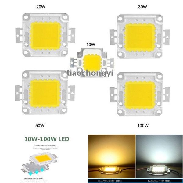 

light beads 10w 50w 100w led white/ warm white chip dc 12v/36v cob integrated lamp