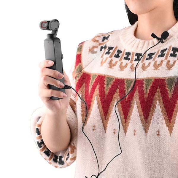 

3.5mm wired clip-on lavalier audio laprecording microphone for dji pocket 2 studio singing gaming streaming mikrofon