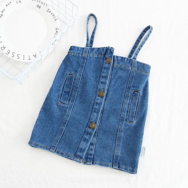 

girl's dresses summer girls overalls dress baby infants clothes kids children button straped denim jeans overall s8858, Red;yellow