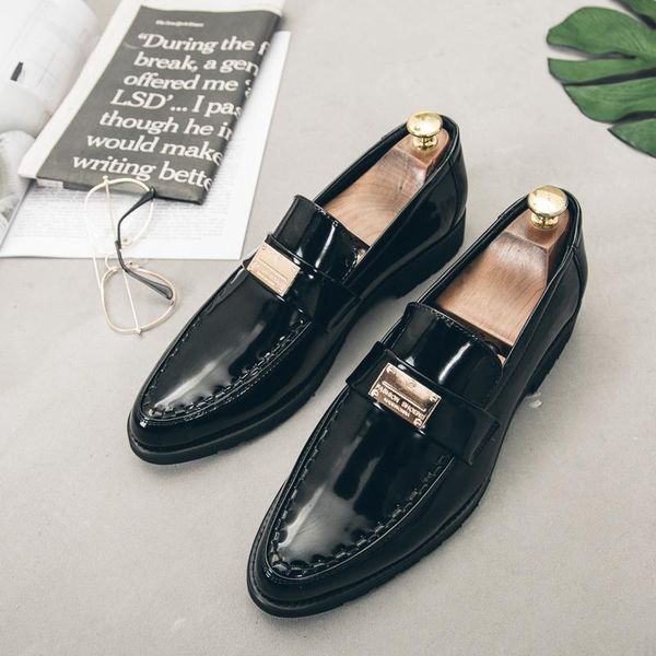 

dress shoes fashion trend men stylish moccasins for men's italian sneakers leather summer wedding casual mens loafers, Black