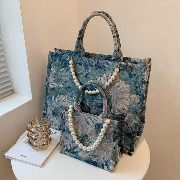 

evening bags retro monet's garden handbags women trend designer oil painting crossbody quality canvas female travel shoulder bag totes