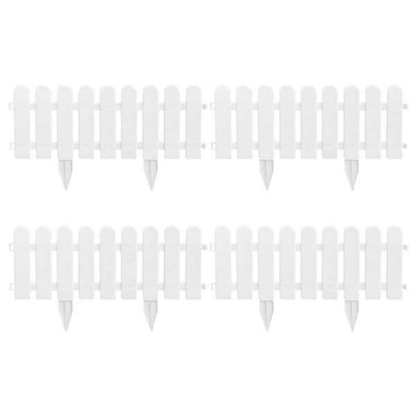 

fencing, trellis & gates 4 sets garden fences courtyard decorative (white)