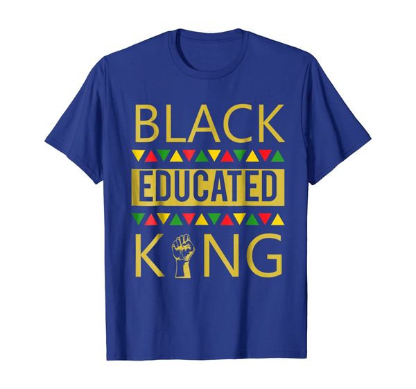 

black educated king black african american shirt, White;black