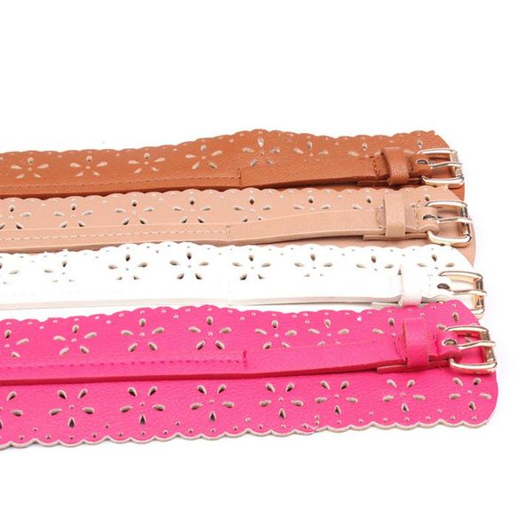 

belts wide waist hollow flower design vintage pin buckle dresses pu leather corset belt waistband for women dress decoration, Black;brown